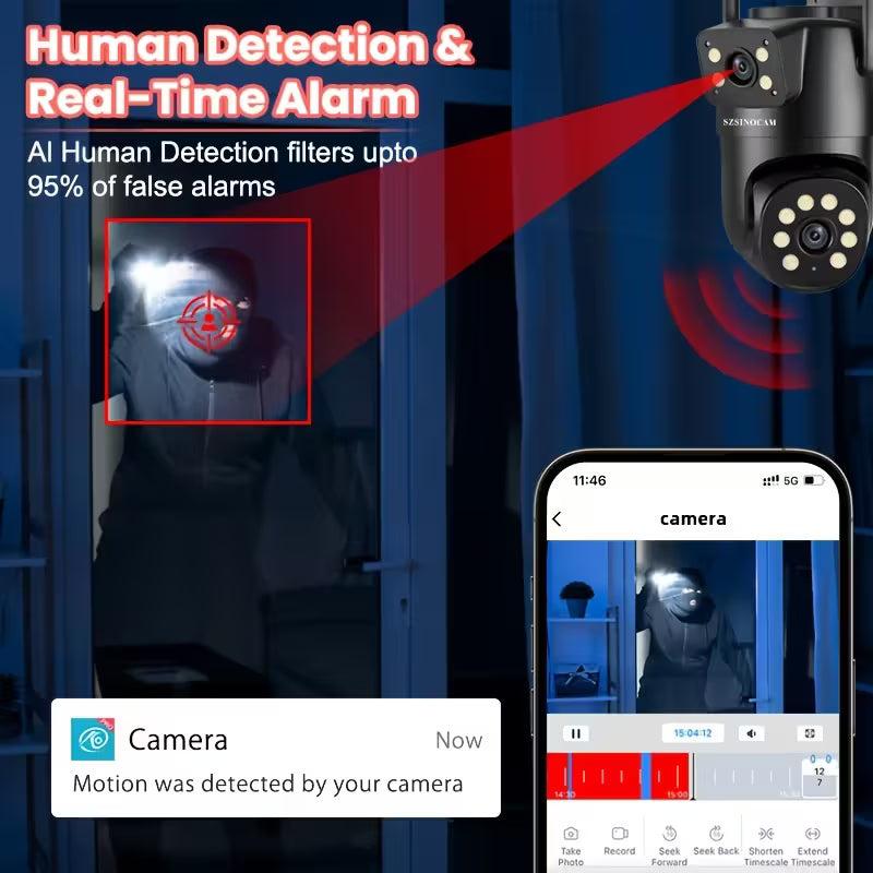 Wireless Multifunctional Security Camera Wifi Security Monitoring High-Definition Rotating.